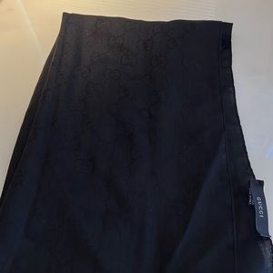 Gucci black logo scarf